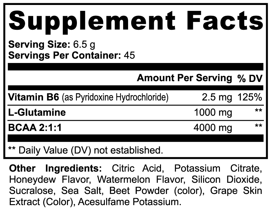 BCAA Post Workout Powder (Honeydew/Watermelon) Firedog Works