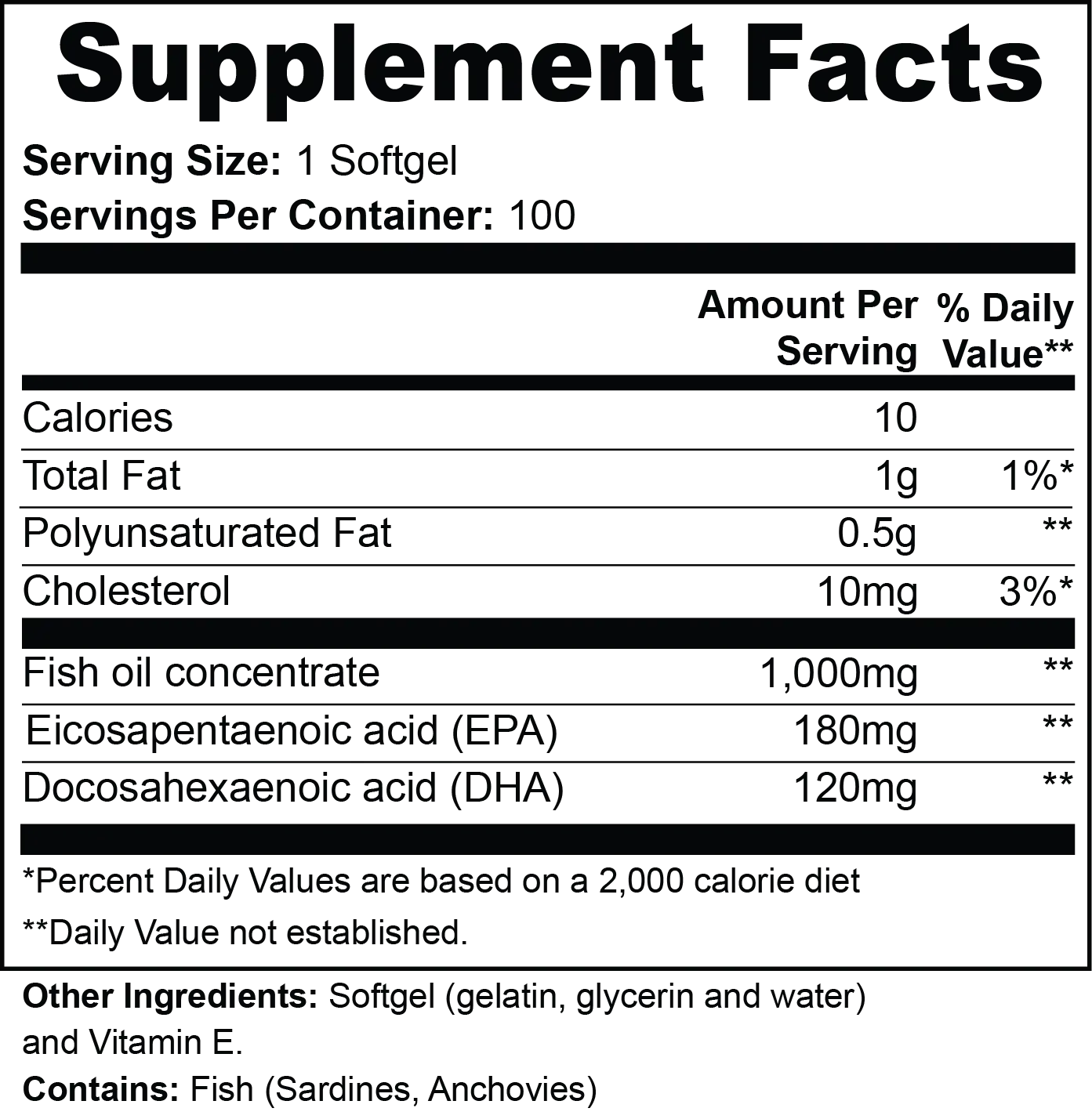 Omega-3 EPA 180mg + DHA 120mg Firedog Works