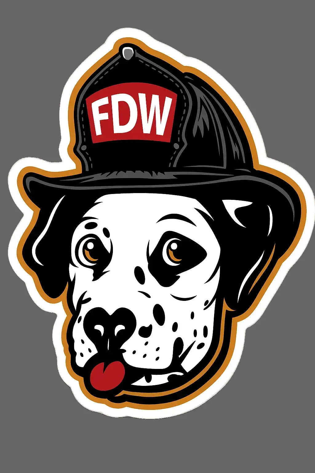 Fire Dog Helmet Sticker (3” x 3”) Firedog Works