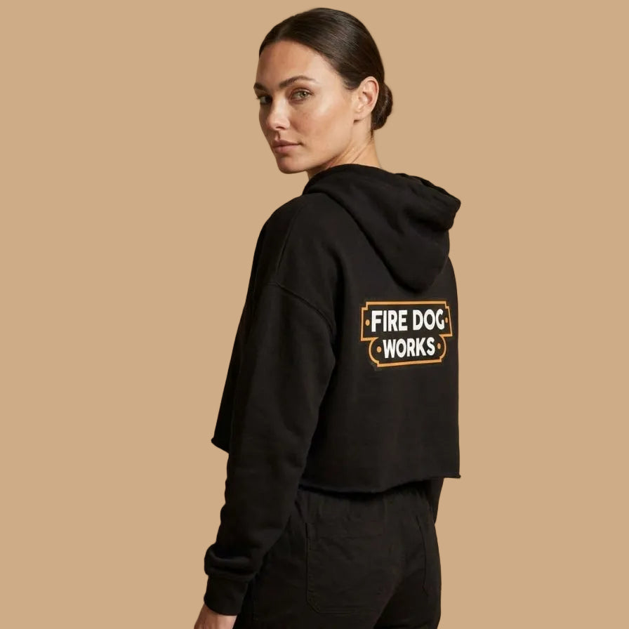 Fire Station Cropped Hoodie - Firedog Works