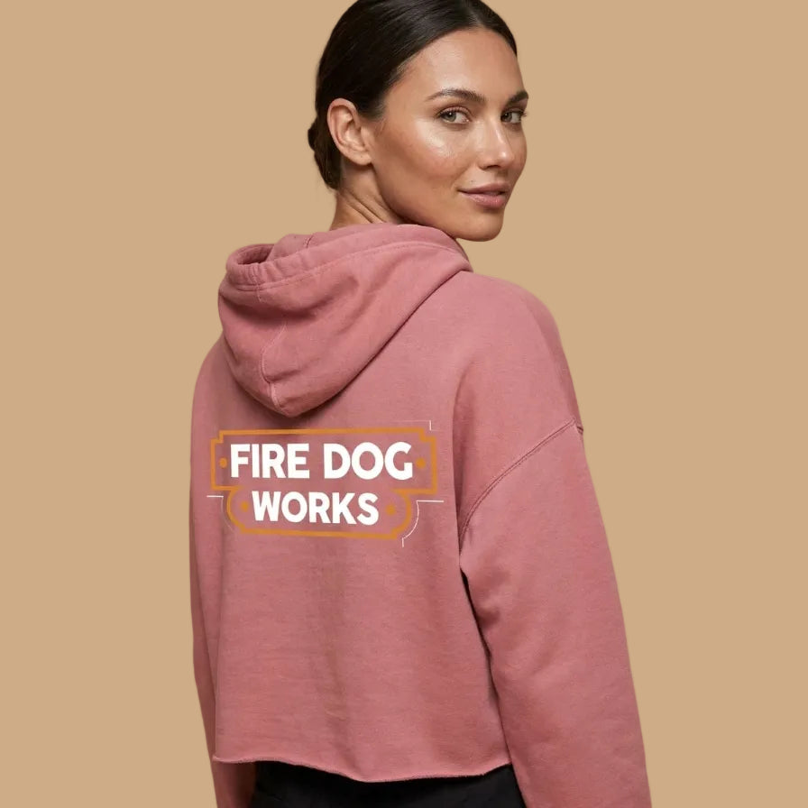 Fire Station Cropped Hoodie - Firedog Works