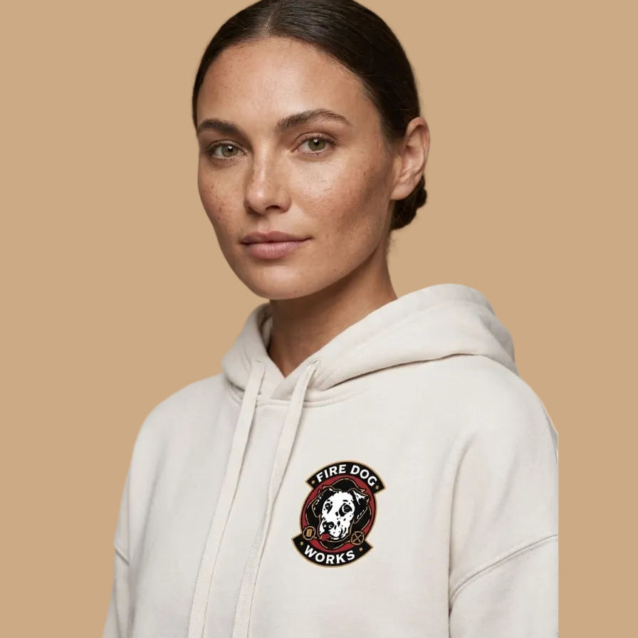 Fire Station Cropped Hoodie - Firedog Works
