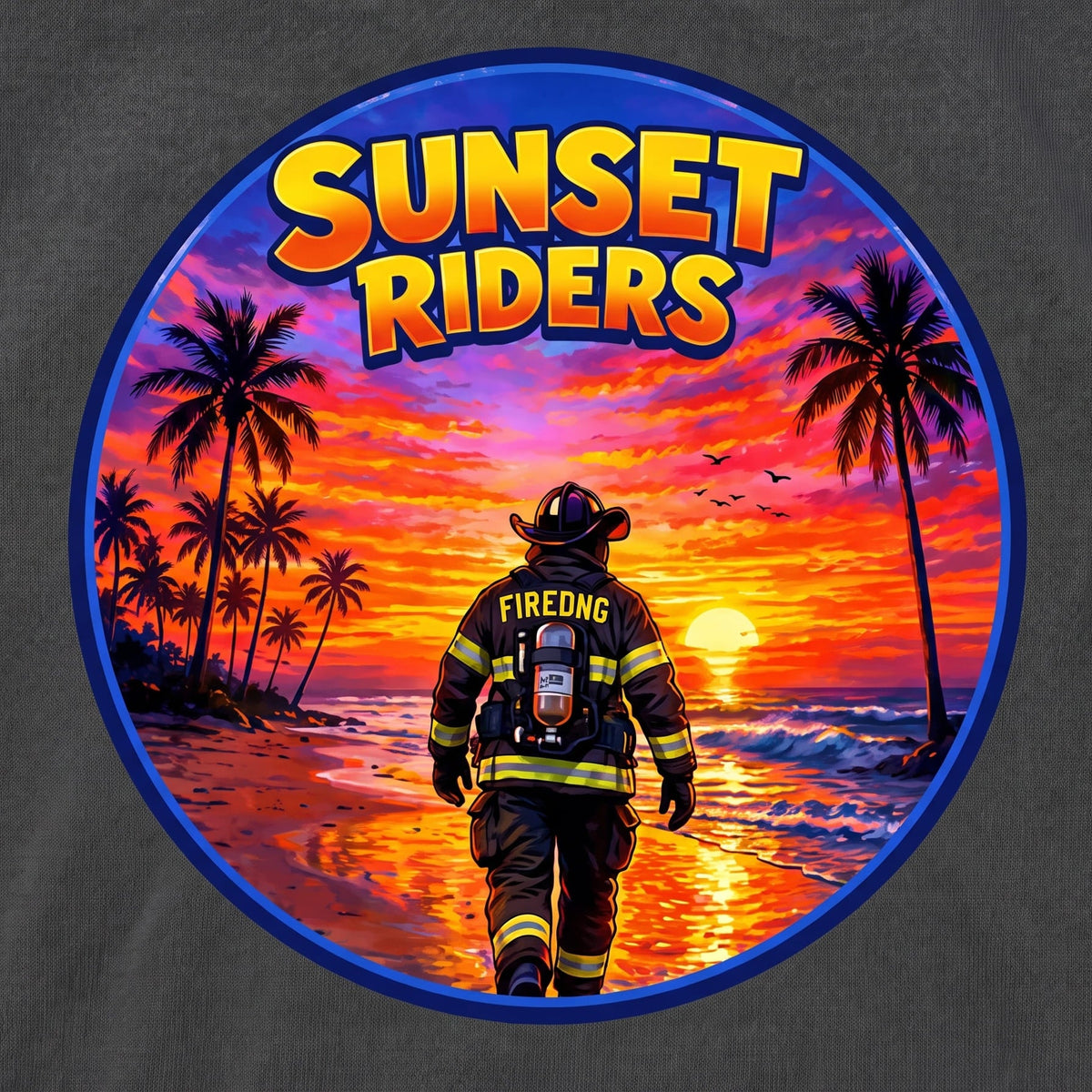 Firedog Works Sunset Riders Firefighter Hoodie