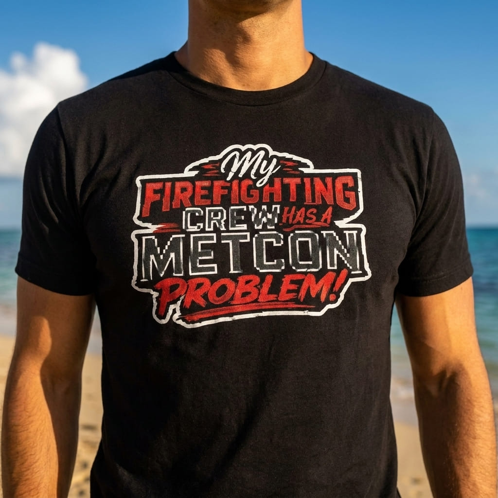“My Firefighting Crew Has a Metcon Problem” T-Shirt