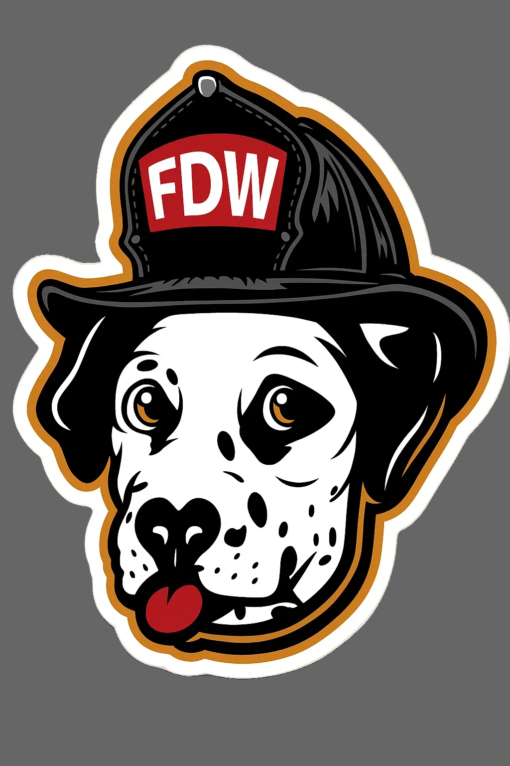 Fire Dog Helmet Sticker (3” x 3”) Firedog Works